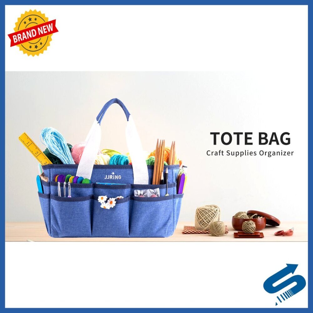Large Craft Organizer Tote Bag with Multiple Pockets for Storage and - Picture 7 of 7